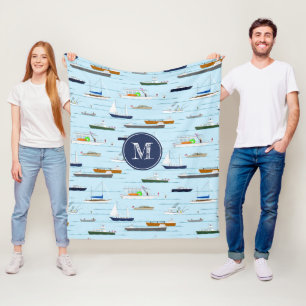 Nautische boten schepen zeilboten Op de rivier Fleece Deken