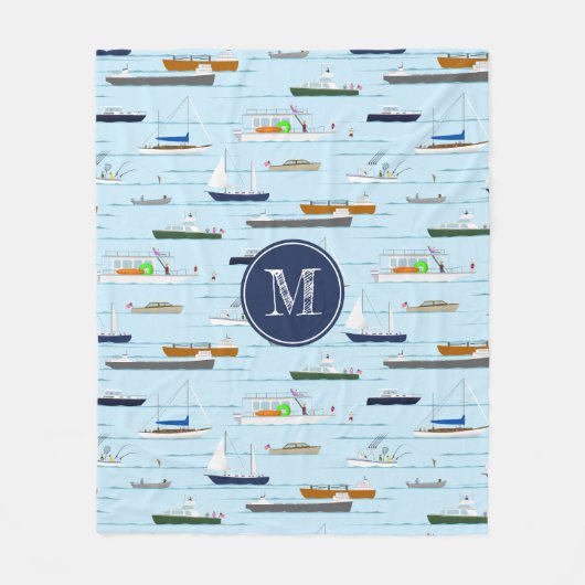 Nautische boten schepen zeilboten Op de rivier Fleece Deken (Voorkant)