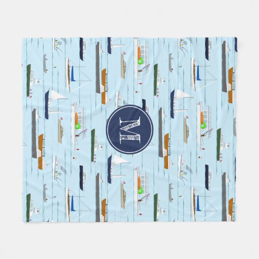 Nautische boten schepen zeilboten Op de rivier Fleece Deken (Voorkant (Horizontaal))