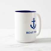 Nautische botnaam Anchor Star Large Tweekleurige Koffiemok (Voorkant rechts)