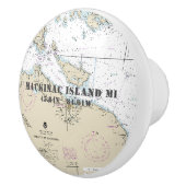 nautische bovenste Michigan breedtegraadgrafiek Keramische Knop (Rechts)