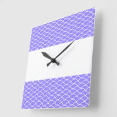 nautische brede betegelde Paarse golven witte stre Vierkante Klok (Hoek)