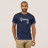 Nautische bruidegom T-shirt met anker (Voorkant volledig)