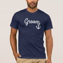 Nautische bruidegom T-shirt met anker