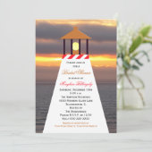 Nautische bruidsdouche uitnodigingen - Lighthouse (Staand voorkant)