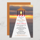 Nautische bruidsdouche uitnodigingen - Lighthouse (Voorkant / Achterkant)