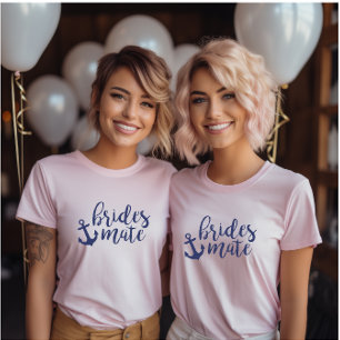 Nautische bruidsmeisjes vrijgezellenfeest groep Tri-Blend shirt