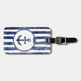 nautische bruiloft aan de kust bagagelabel