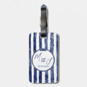nautische bruiloft aan de kust bagagelabel (Achterkant verticaal)
