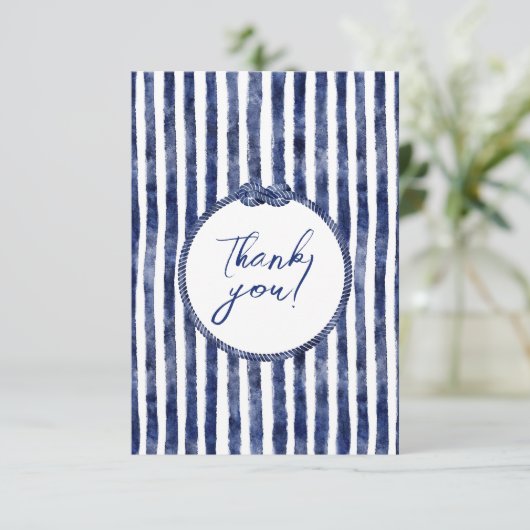 nautische bruiloft aan de kust bedankkaart (Staand voorkant)