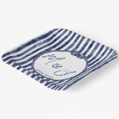 nautische bruiloft aan de kust papieren bordje (Gebogen)