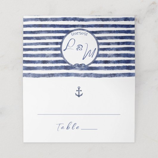 nautische bruiloft aan de kust plaatskaartje (Buitenkant ongevouwen)