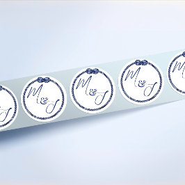 nautische bruiloft aan de kust ronde sticker