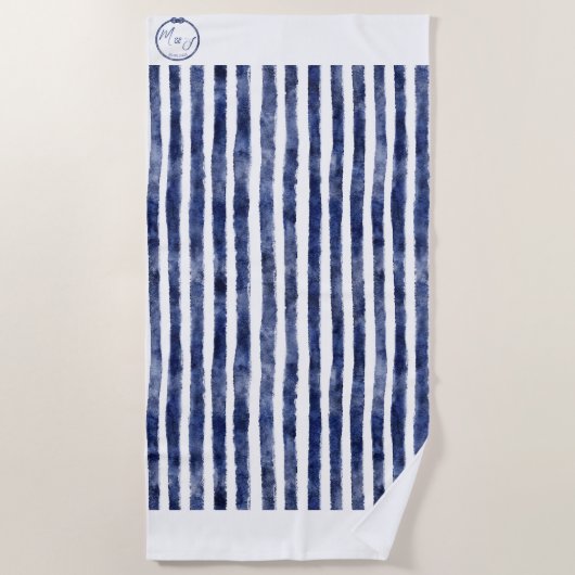 nautische bruiloft aan de kust strandlaken (Voorkant)