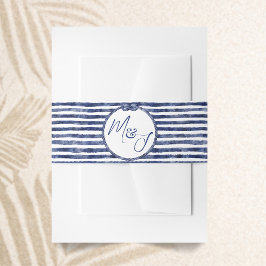 nautische bruiloft aan de kust uitnodigingen wikkel