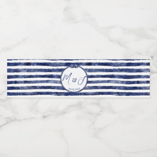 nautische bruiloft aan de kust waterfles etiket (Enkel label)