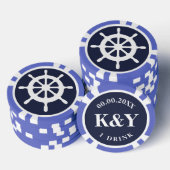 Nautische bruiloft aangepaste drink token poker ch (Opstapeling)