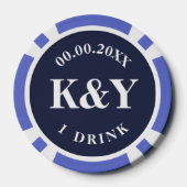 Nautische bruiloft aangepaste drink token poker ch (Achterkant)