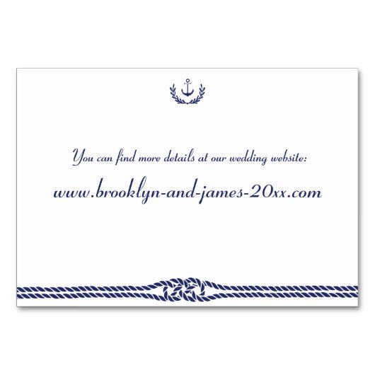 Nautische Bruiloft Anker Accommodatie Kaart (Achterkant)