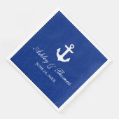 Nautische bruiloft anker blauw D Servet (Hoek)