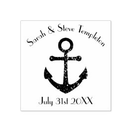 Nautische bruiloft anker bruid en bruidegom stempe rubberstempel
