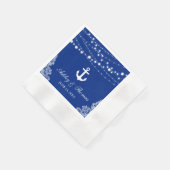 Nautische bruiloft anker lichten & kant blauw C Servet (Hoek)