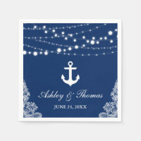 Nautische bruiloft Anker Lights & Lace Marine Blau