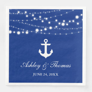 Nautische Bruiloft Anker String Lights Blauw D Servet