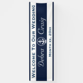 Nautische Bruiloft Banner - 2.5' x 8' (Verticaal)