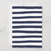 Nautische Bruiloft Bash Shower Navy Blauwe Streep Kaart (Achterkant)