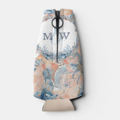 Nautische bruiloft Beach Seashell en Rozen Flesjeskoeler (Achterkant)