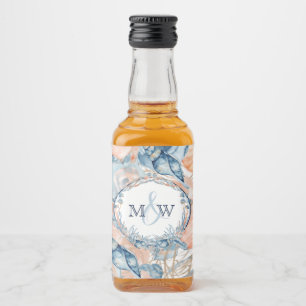 Nautische bruiloft Beach Seashell en Rozen Likeurfles Etiket