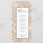 Nautische bruiloft Beach Seashell en Rozen Menu (Voorkant / Achterkant)