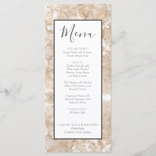 Nautische bruiloft Beach Seashell en Rozen Menu (Voorkant)