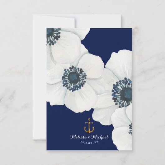 Nautische bruiloft bericht in een fles Formal RSVP Kaartje (Achterkant)