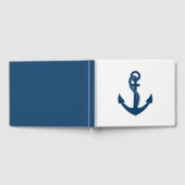 Nautische bruiloft Blauw Anker Strand Zomer Oceaan Gastenboek (Volledig)