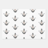 nautische bruiloft bloemanker roze marine inpakpapier vel (Voorkant 3)