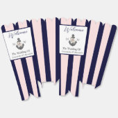 nautische bruiloft bloemanker roze marine welkom bedankdoosjes (Ongevouwen)