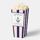 nautische bruiloft bloemanker roze marine welkom bedankdoosjes (Popped)