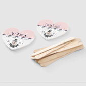 nautische bruiloft bloemanker roze marine welkom handwaaier (Niet-gemonteerd)