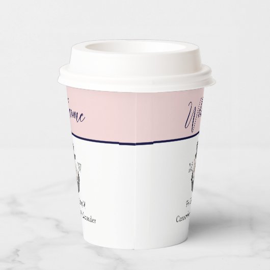 nautische bruiloft bloemanker roze marine welkom papieren bekers (Rechts)