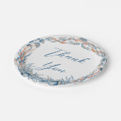 nautische bruiloft bloemanker roze marine welkom papieren bordje (Gekanteld)