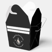 Nautische bruiloft bloemanker zwart wit bedankdoosjes (Geopend)