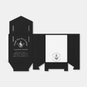 Nautische bruiloft bloemanker zwart wit bedankdoosjes (Uitgevouwen)