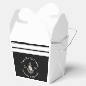 Nautische bruiloft bloemanker zwart wit bedankdoosjes (Geopend)