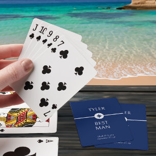 nautische bruiloft cadeau beste man pokerkaarten