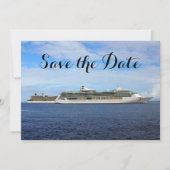 Nautische bruiloft cruiseschip Save the Date Ocean (Voorkant)