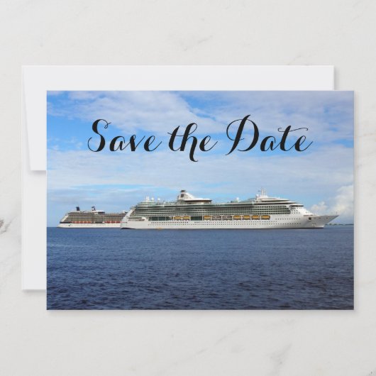 Nautische bruiloft cruiseschip Save the Date Ocean (Voorkant)