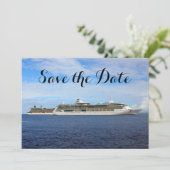 Nautische bruiloft cruiseschip Save the Date Ocean (Staand voorkant)