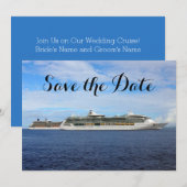 Nautische bruiloft cruiseschip Save the Date Ocean (Voorkant / Achterkant)